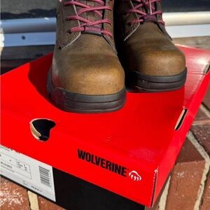 Wolverine Brown Leather Boots with Black Soles